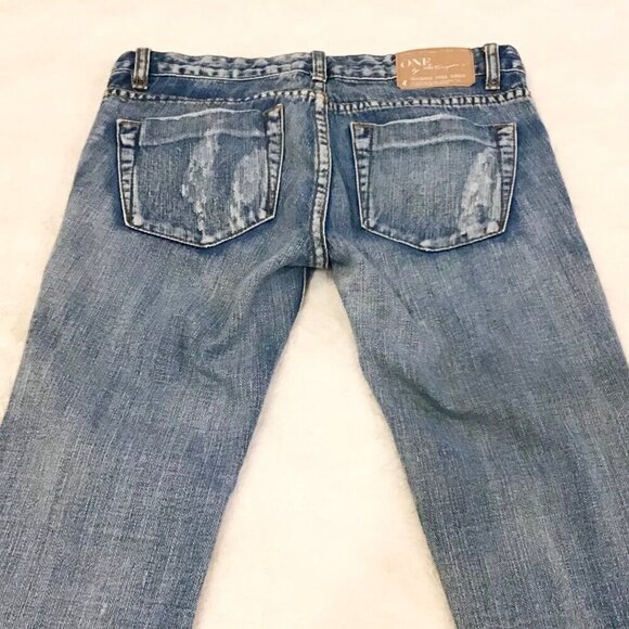 One Teaspoon 25 (3) Trashed Free Birds Women’s Jeans Low Waist Rigid Skinny Leg - Picture 6 of 12